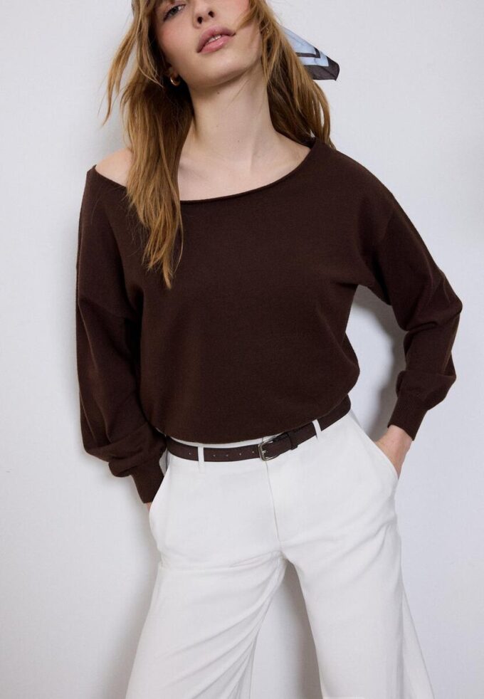 Pantalon élégant à jambes droites fluides avec ceinture