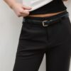 Pantalon élégant à jambes droites fluides avec ceinture