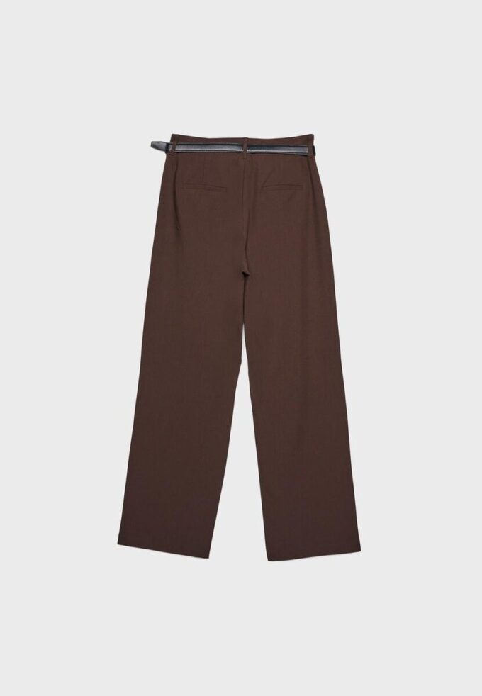 Pantalon élégant à jambes droites fluides avec ceinture