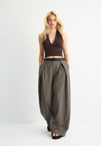 Pantalon à pinces Maxi avec ceinture