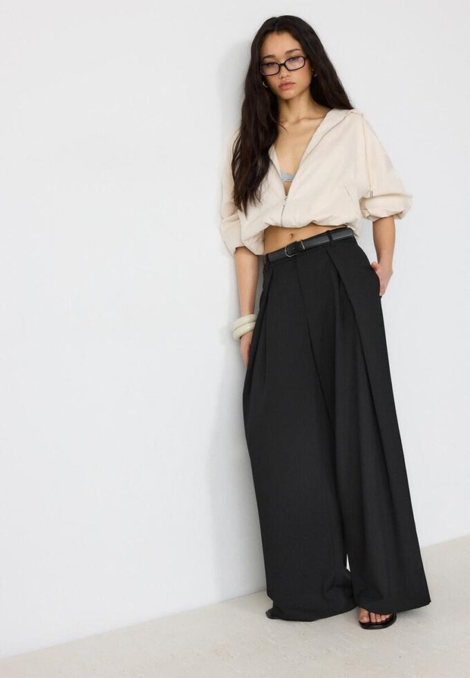 Pantalon à pinces Maxi avec ceinture