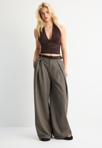 Pantalon à pinces Maxi avec ceinture