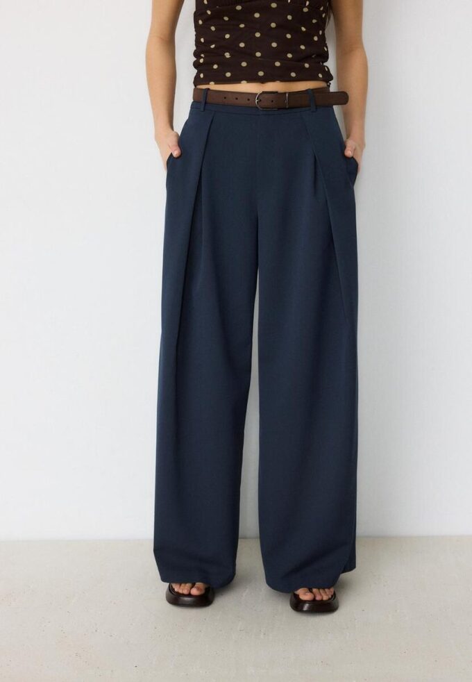 Pantalon à pinces Maxi avec ceinture