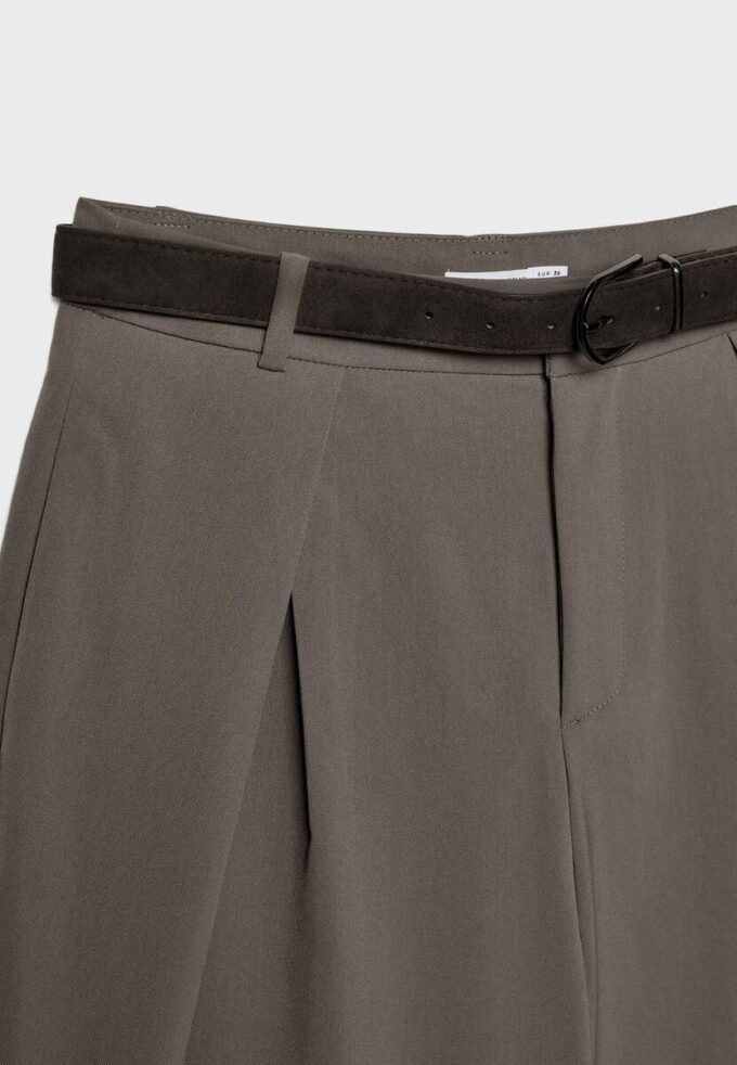 Pantalon à pinces Maxi avec ceinture