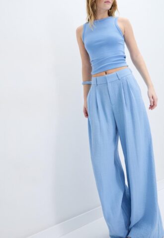 Pantalon rustique Wide Leg avec boutons réglables Pantalon rustique Wide Leg avec boutons réglables