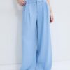 Pantalon rustique Wide Leg avec boutons réglables