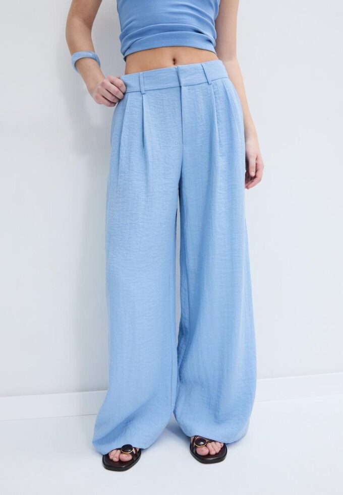 Pantalon rustique Wide Leg avec boutons réglables