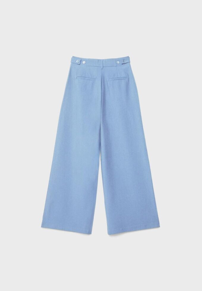 Pantalon rustique Wide Leg avec boutons réglables