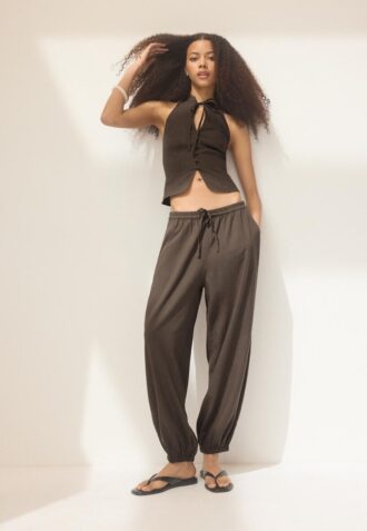 Pantalon sarouel effet lin