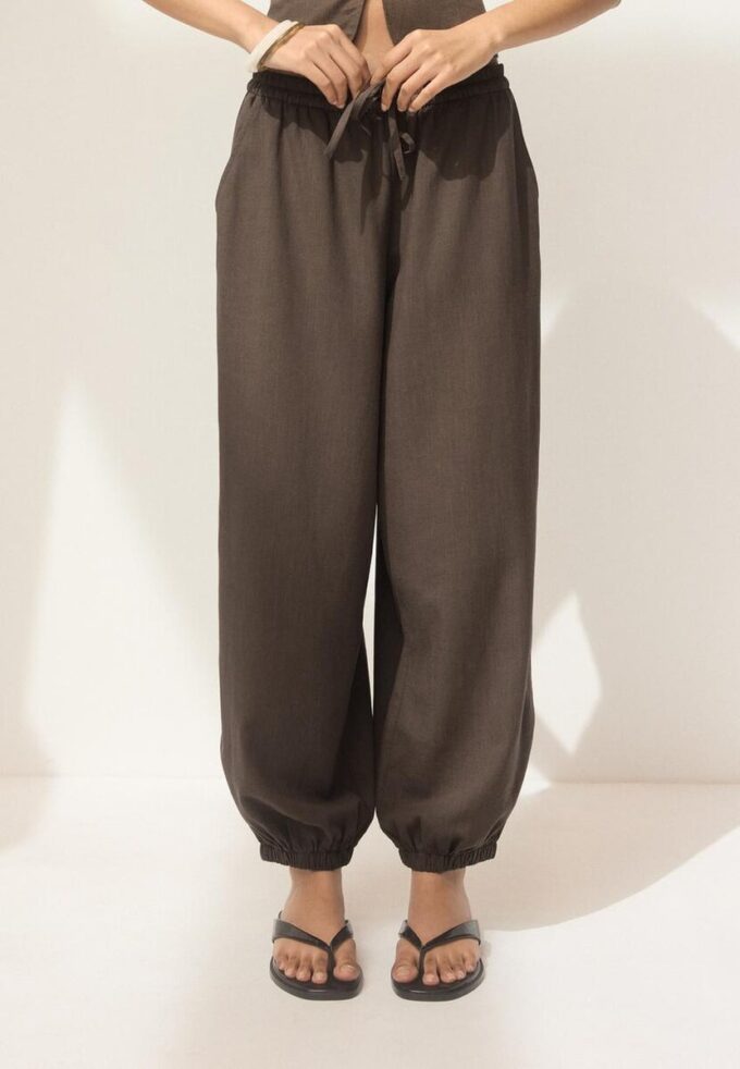 Pantalon sarouel effet lin