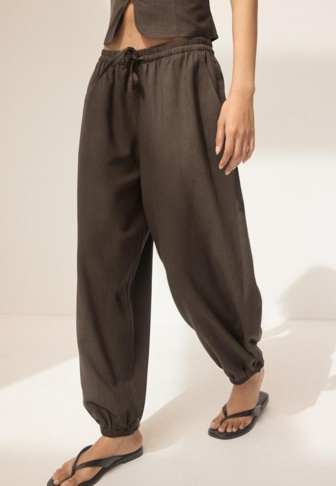 Pantalon sarouel effet lin