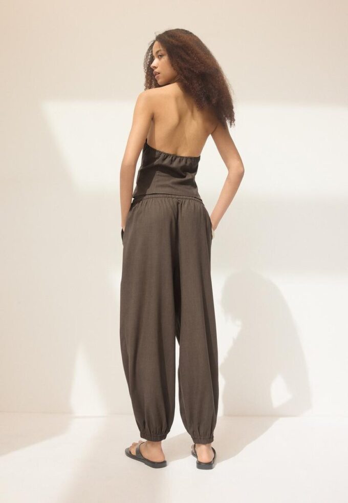 Pantalon sarouel effet lin