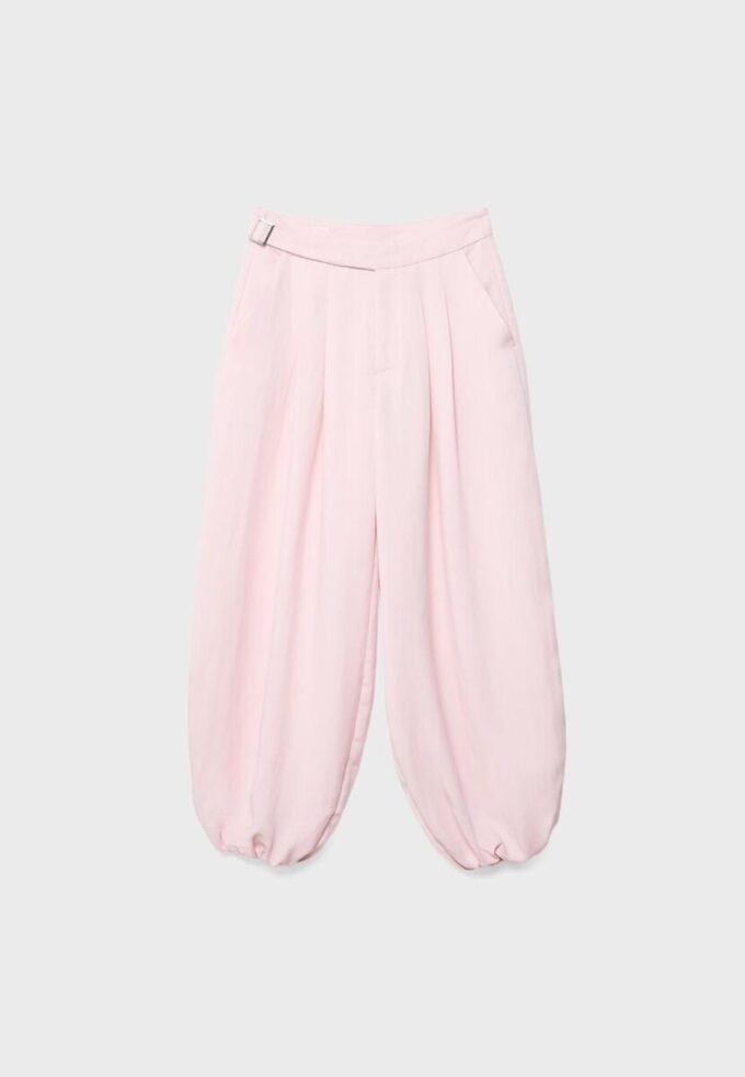 Pantalon sarouel à pinces avec boucle