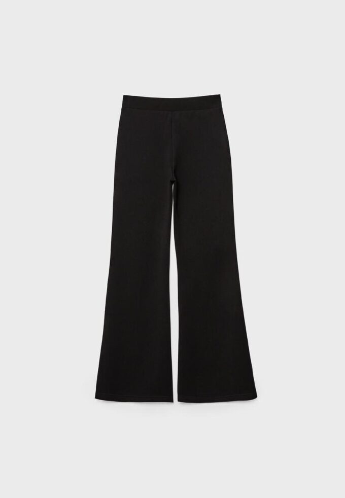 Pantalon évasé au toucher doux avec couture apparente sur le devant