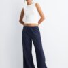 Pantalon Wide Leg effet lin