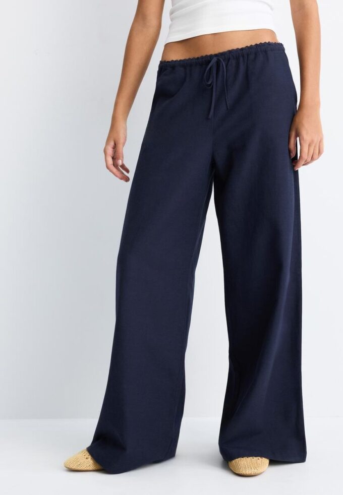 Pantalon Wide Leg effet lin