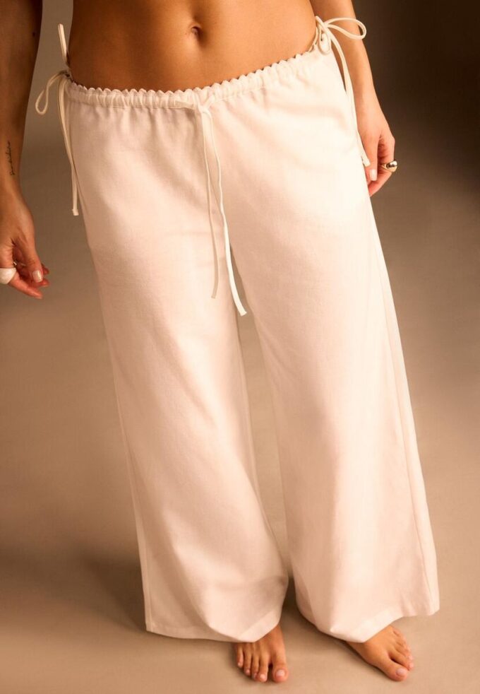 Pantalon Wide Leg effet lin