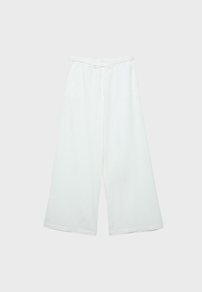Pantalon Wide Leg effet lin