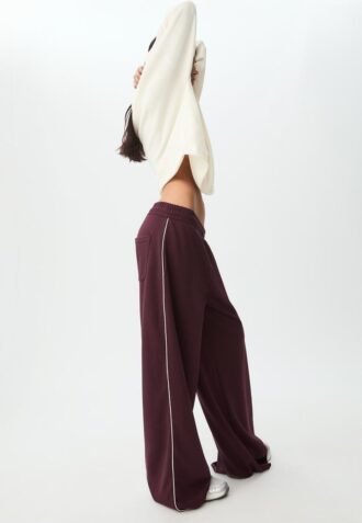 Pantalon Wide Leg en velours avec bordures