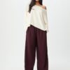 Pantalon Wide Leg en velours avec bordures
