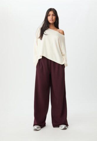Pantalon Wide Leg en velours avec bordures