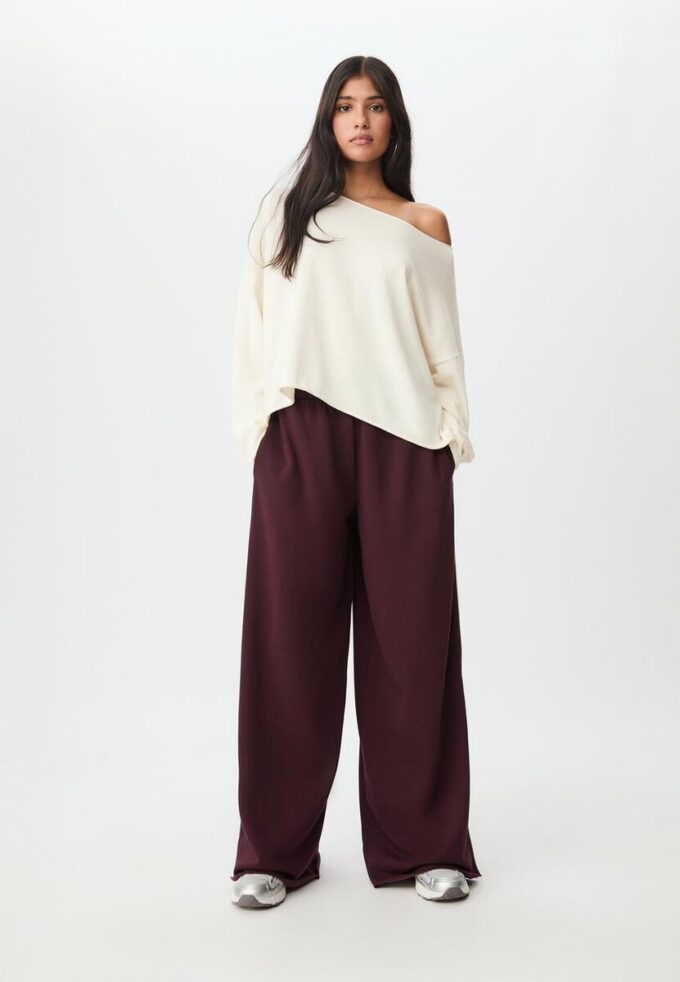 Pantalon Wide Leg en velours avec bordures