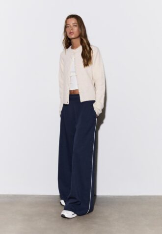 Pantalon Wide Leg en velours avec bordures