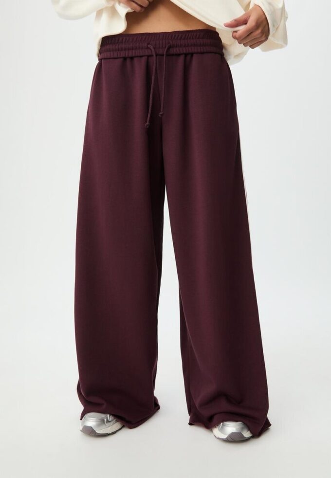 Pantalon Wide Leg en velours avec bordures