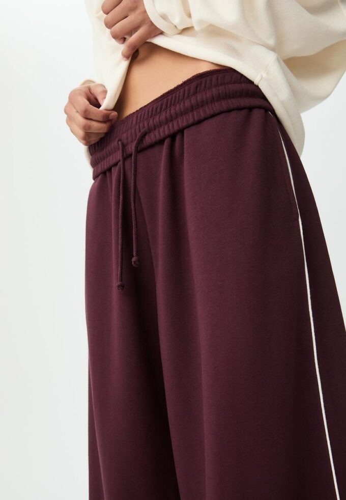 Pantalon Wide Leg en velours avec bordures