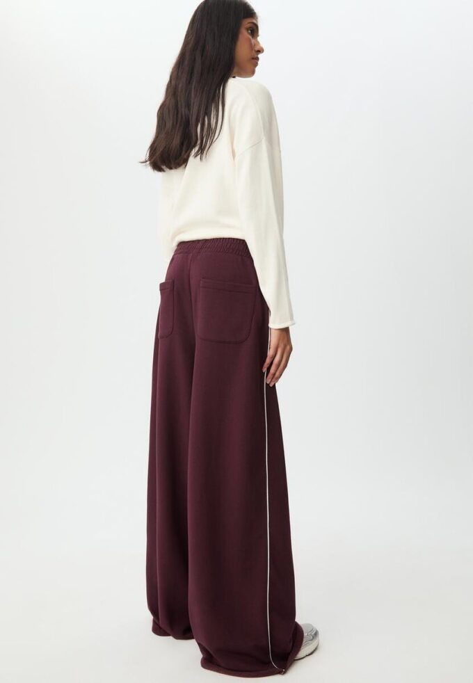 Pantalon Wide Leg en velours avec bordures
