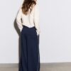 Pantalon Wide Leg en velours avec bordures