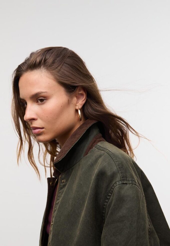 Parka courte cirée Contrast