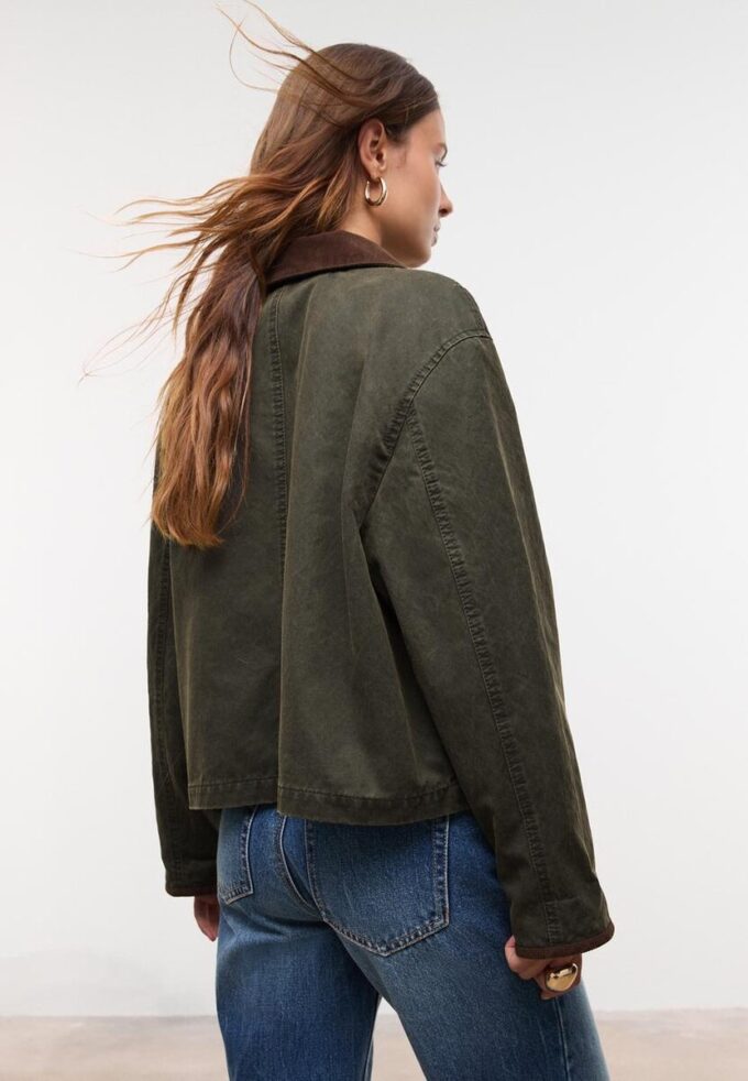 Parka courte cirée Contrast