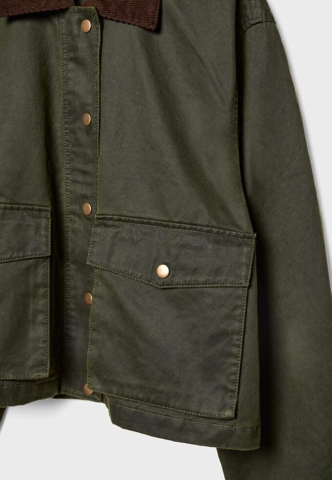 Parka courte cirée Contrast