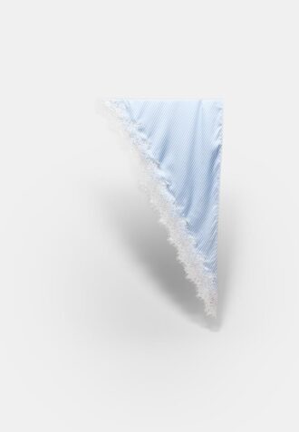 Paréo rayé à bordure en dentelle