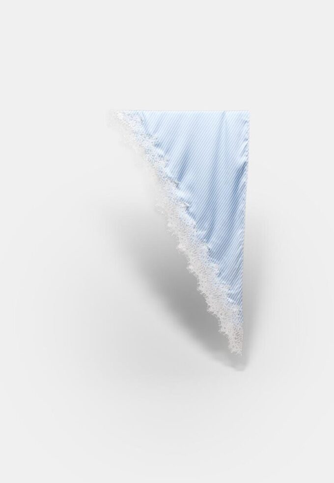 Paréo rayé à bordure en dentelle