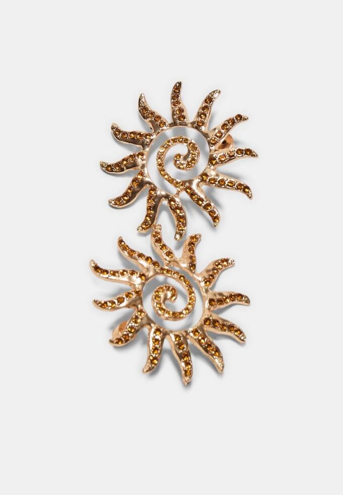 Petites boucles d’oreilles soleil en strass Petites boucles d’oreilles soleil en strass