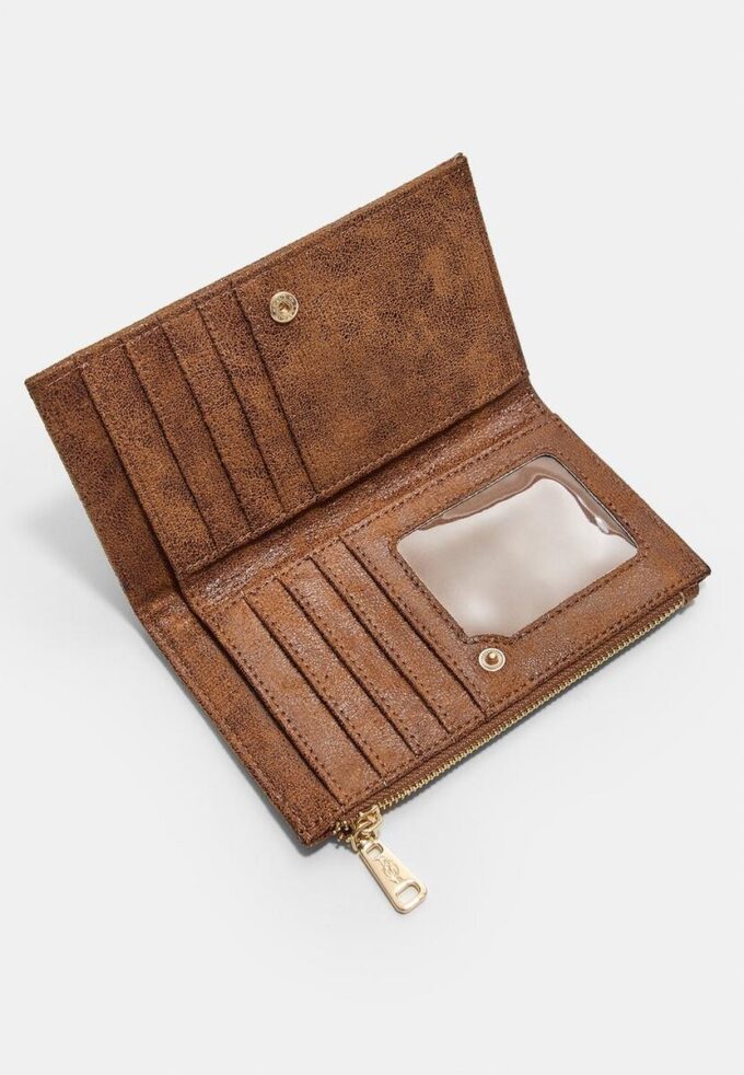 Porte-cartes brillant avec fermeture à glissière