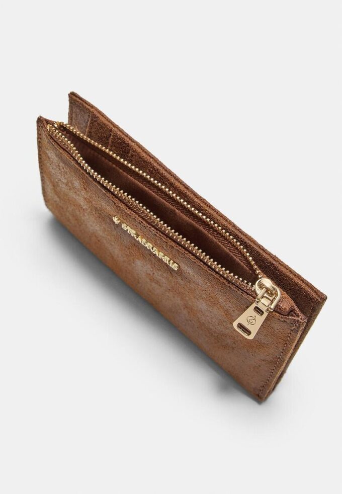 Porte-cartes brillant avec fermeture à glissière