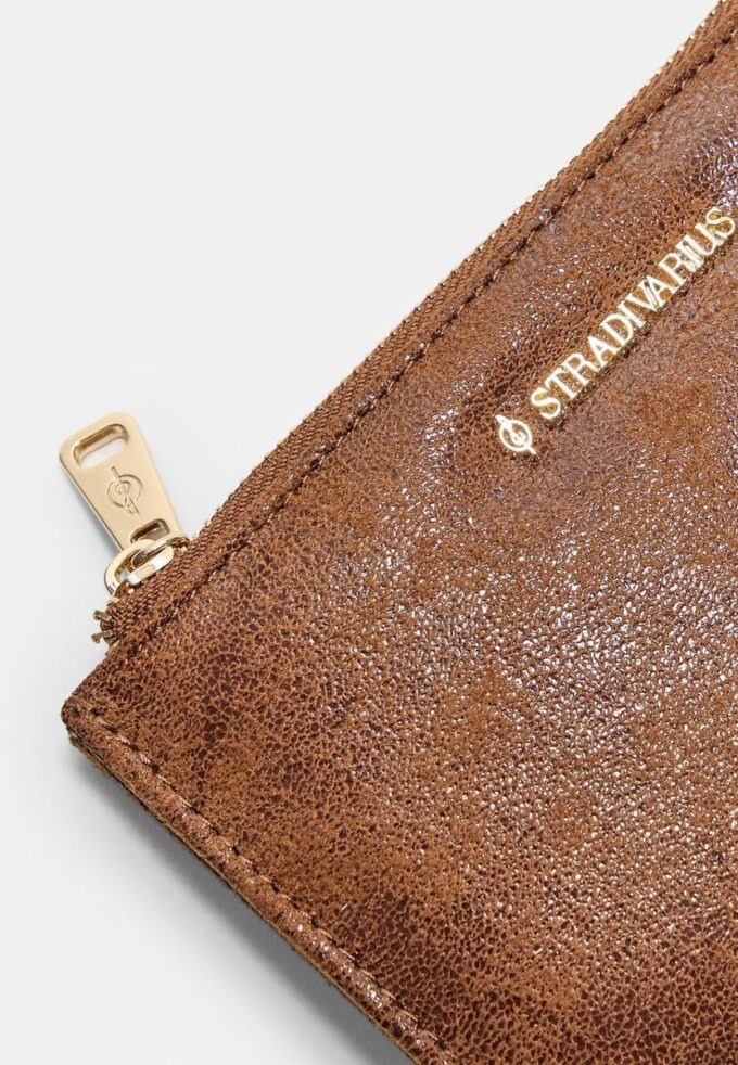 Porte-cartes brillant avec fermeture à glissière