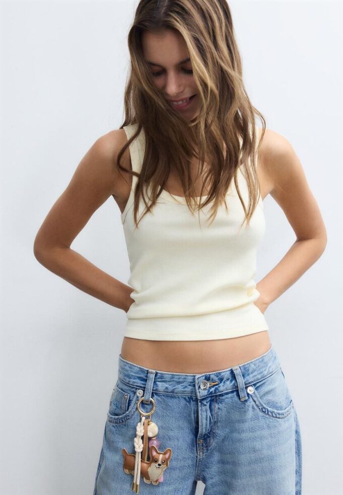 Porte-clés avec breloque chien Corgi