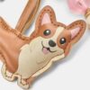 Porte-clés avec breloque chien Corgi
