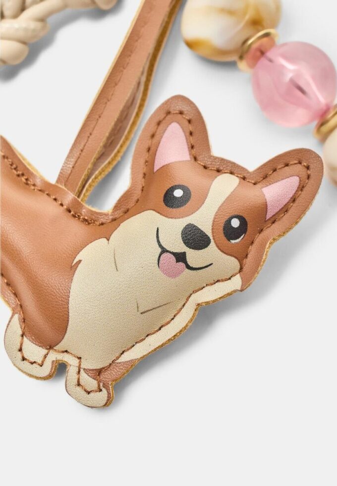 Porte-clés avec breloque chien Corgi