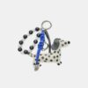 Porte-clés avec breloque chien à pois