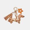 Porte-clés avec breloques chien et fleur