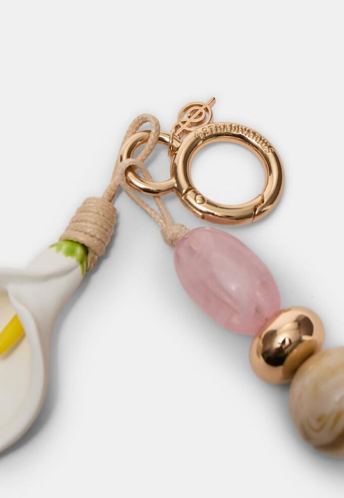 Porte-clés fleur de calla en perles Porte-clés fleur de calla en perles