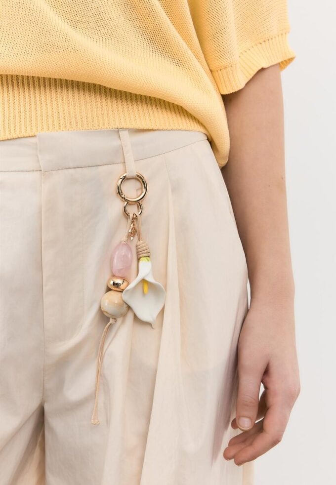 Porte-clés fleur de calla en perles Porte-clés fleur de calla en perles