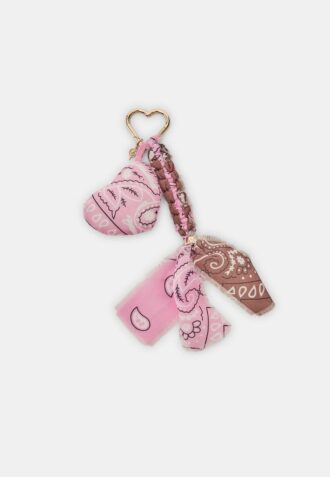 Porte-clés pendentif cœur bandana
