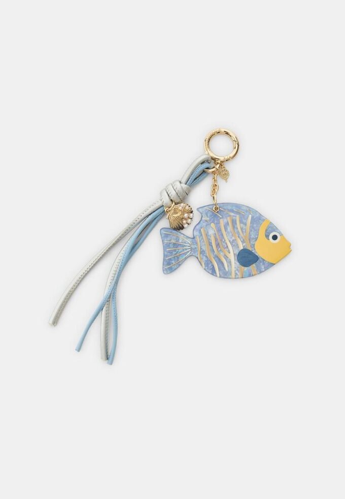 Porte-clés pendentif poisson avec perles Porte-clés pendentif poisson avec perles
