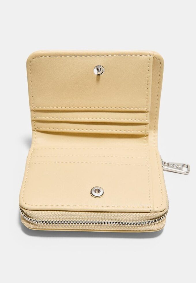 Portefeuille à fermeture éclair effet cuir